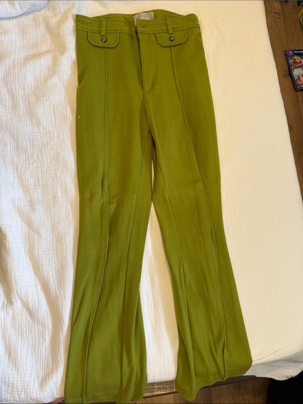 Everlane Green Flare Leg Pants